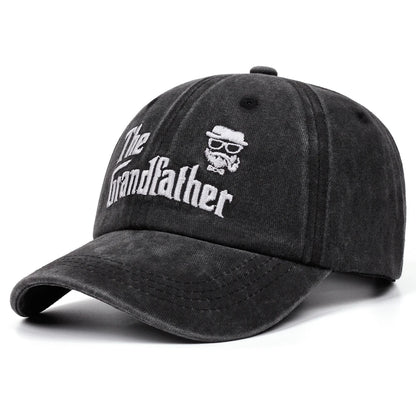 The Grandfather Washed Baseball Cap Retro Casual Women Men Dad Hat Denim Embroidered Hat