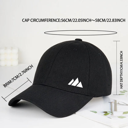 Stylish and Minimalist Mountain Print Soft Peak Baseball Cap with Adjustable Curved Brim Perfect For Hiking