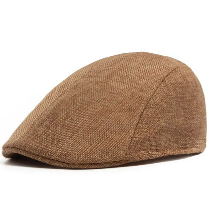 Breathable Linen Vintage British Flat Cap
