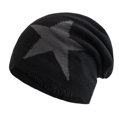 New Unisex Slouchy Winter Hats Five Star Pattern Warm Hats