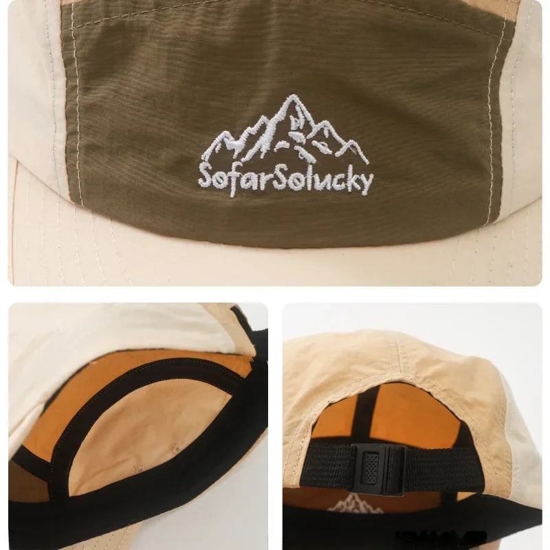 Mountain Peak Letter Embroidered Quick Dry Waterproof Snapback Hat