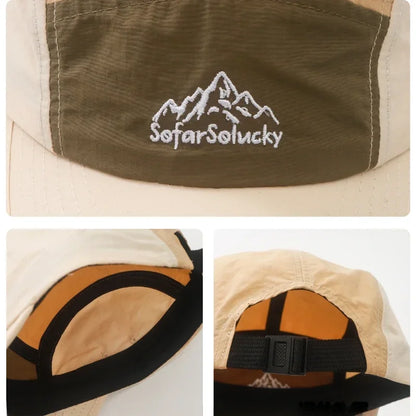 Mountain Peak Letter Embroidered Quick Dry Waterproof Snapback Hat