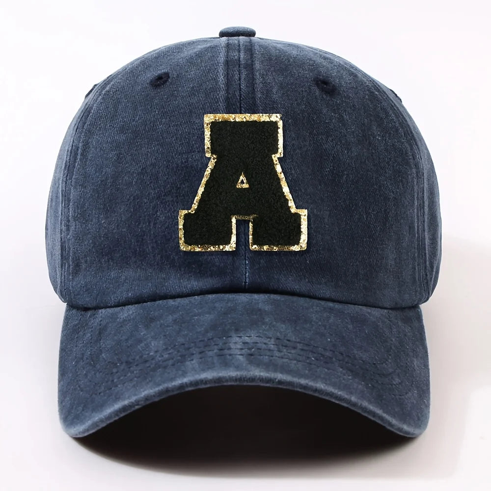 Fashionable 26 Letter Stick Label Hip-Hop Baseball Cap Hat for Men and Women