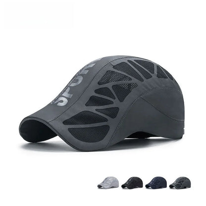Unisex Breathable Mesh Flat Cap Quick Dry