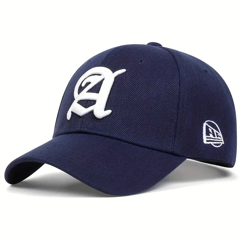 Unisex Letter A Embroidery Baseball Caps Adjustable Casual Hats Autumn Outdoor Sunscreen Hat