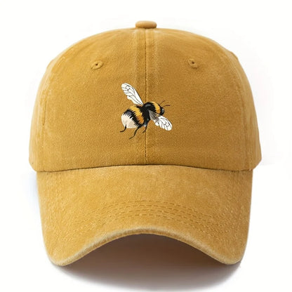 Cartoon Bee Patterned Baseball Cap with Lightweight Curved Brim Suitable for Outdoor Camping