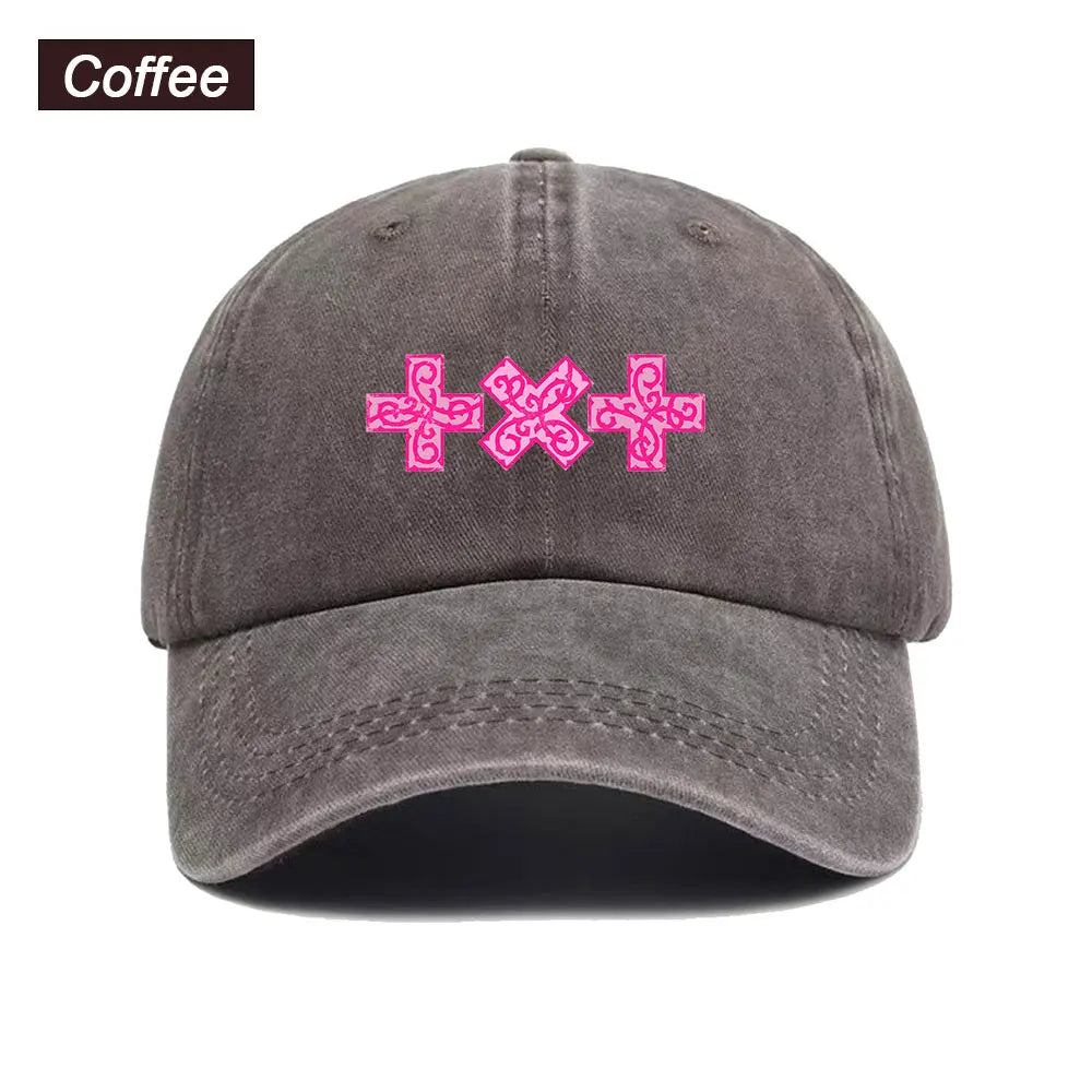 Washed Printed Trucker Style Unisex Cotton Streetwear Summer Sun Hat