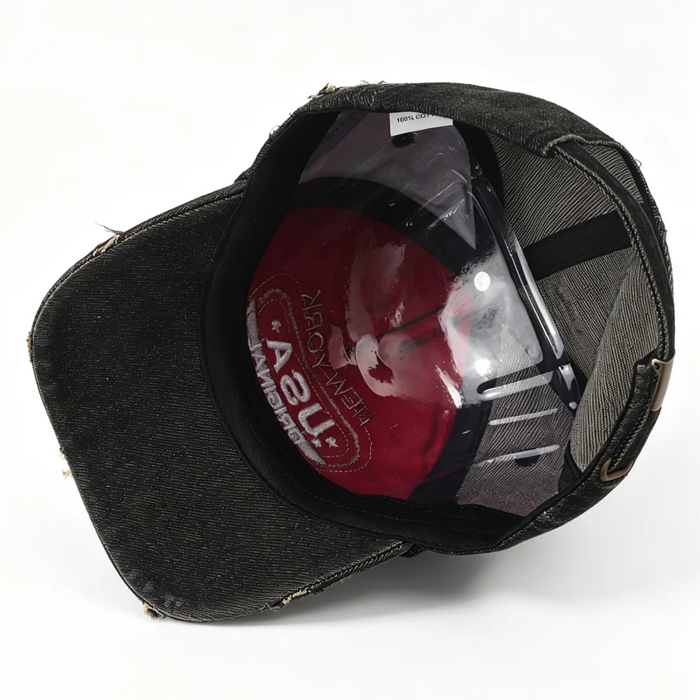 New USA Letter Embroidered Washed Distressed Baseball Cap