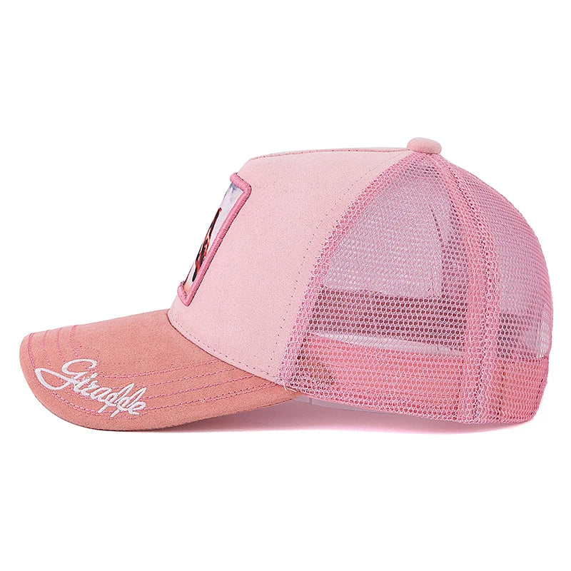 Unisex Rich Color Giraffe Pattern Patch Design Suede Hat Women And Men Summer