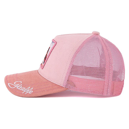 Unisex Rich Color Giraffe Pattern Patch Design Suede Hat Women And Men Summer