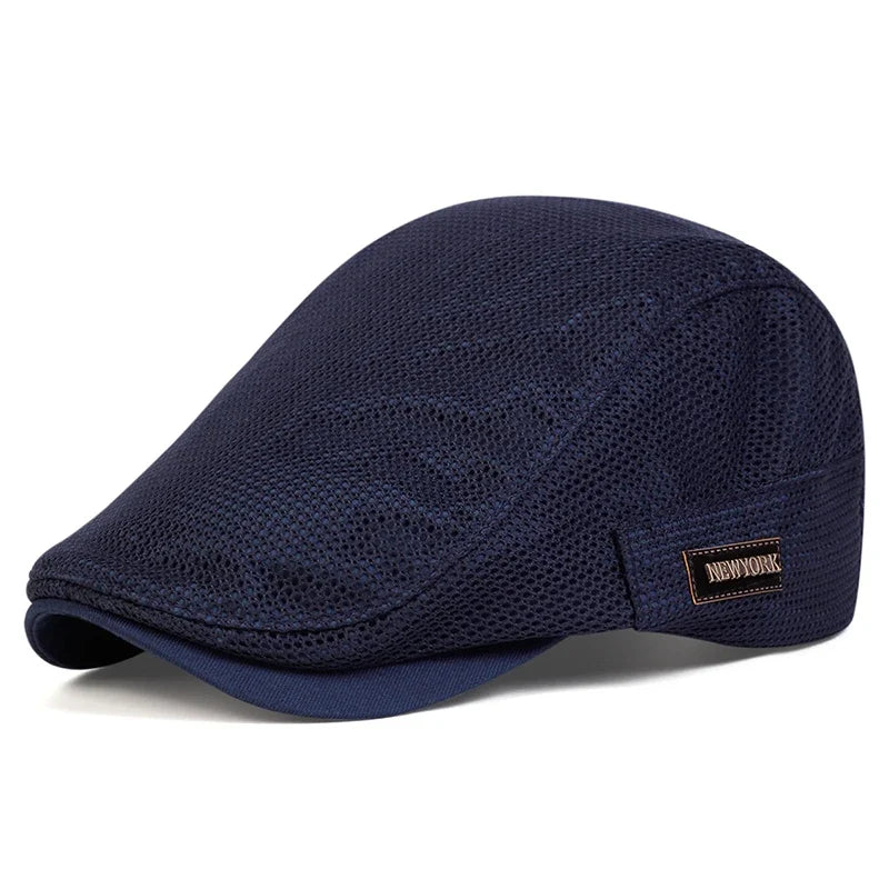 Men New York Label Mesh Breathability Newsboy Caps