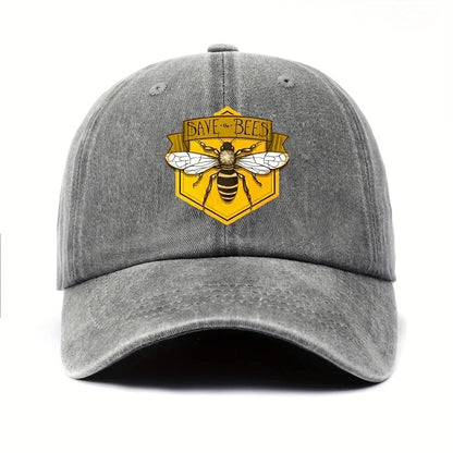 Bee Print Baseball Cap With Simple Design For Men And Women