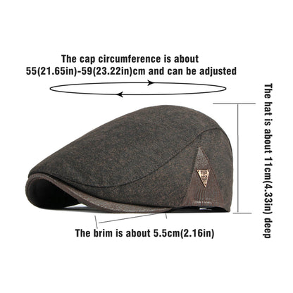 British Retro Beret Hat For Men Winter Thick Warm Woolen Newsboy Cap