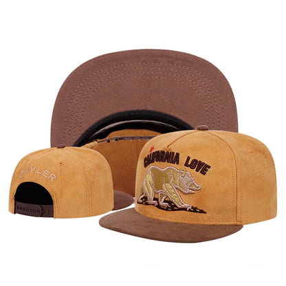 New Flat Edge Hat California Bear Embroidered Baseball Hat Sunshade Hat Skateboard Hat Daily Hat Unisex