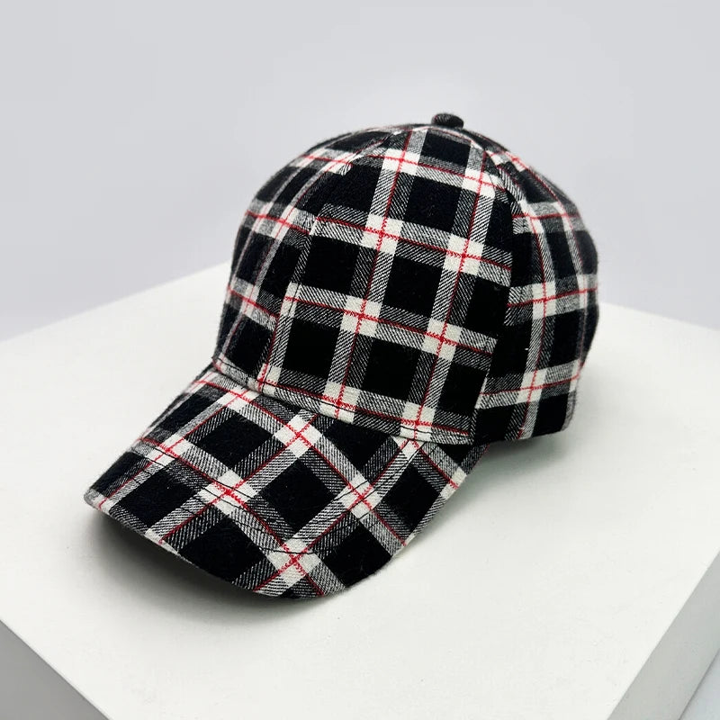New Men Women Check Houndstooth Color Block Baseball Hats