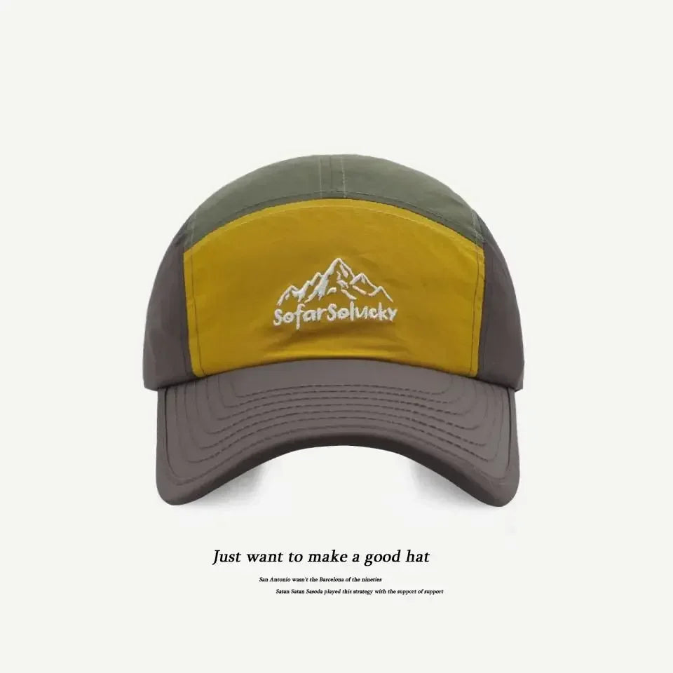 Mountain Peak Letter Embroidered Quick Dry Waterproof Snapback Hat