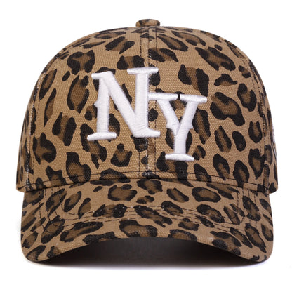 Unisex Letter Embroidery Leopard Print Baseball Caps Spring and Autumn