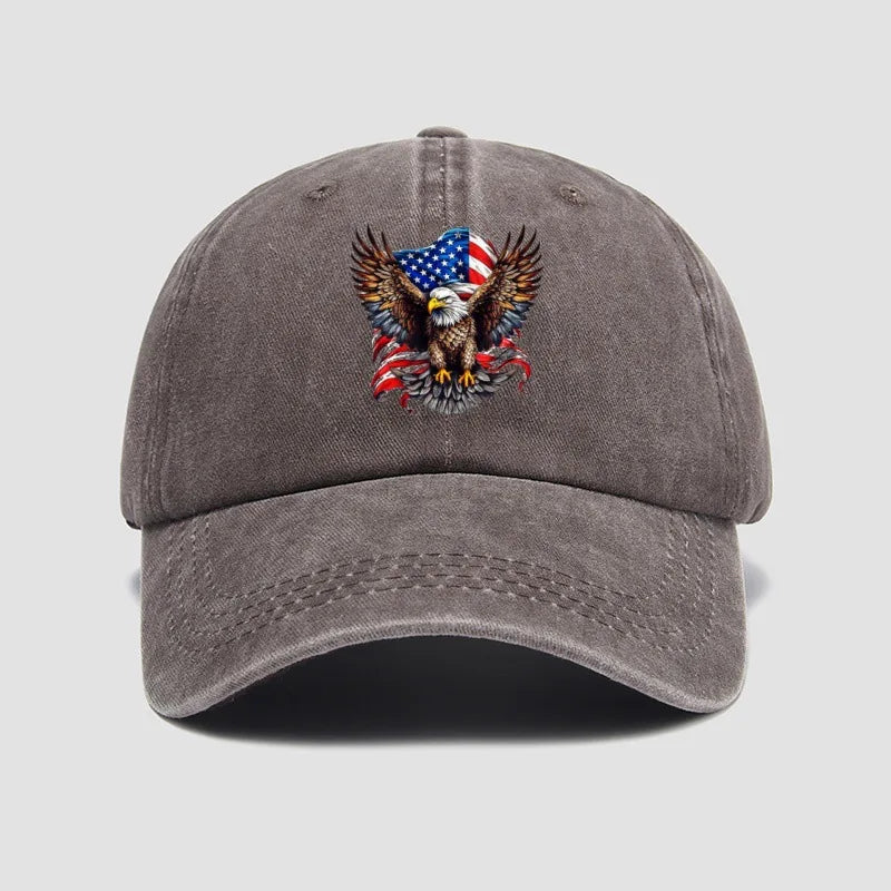 Eagle Flag Printed Baseball Cap, Versatile Style for Both Men and Women