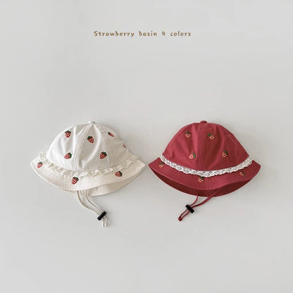 Korean Style Strawberry Baby Bucket Hat 2026