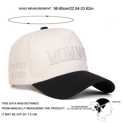 Unisex Mommin Letter Embroidery Baseball Caps Spring Autumn