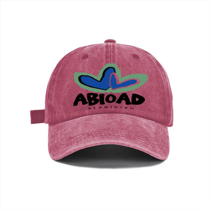 Vintage Washed Baseball Cap Unisex Distressed Abstract Graphic Embroidered Adjustable Hat