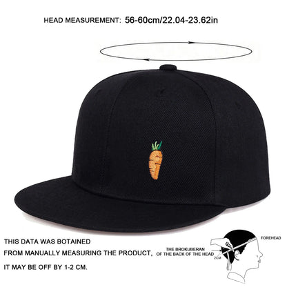 Unisex Carrot Embroidery HipHop Hats Fashion Spring Autumn Outdoor Adjustable Casual Baseball Caps Sunscreen Hat