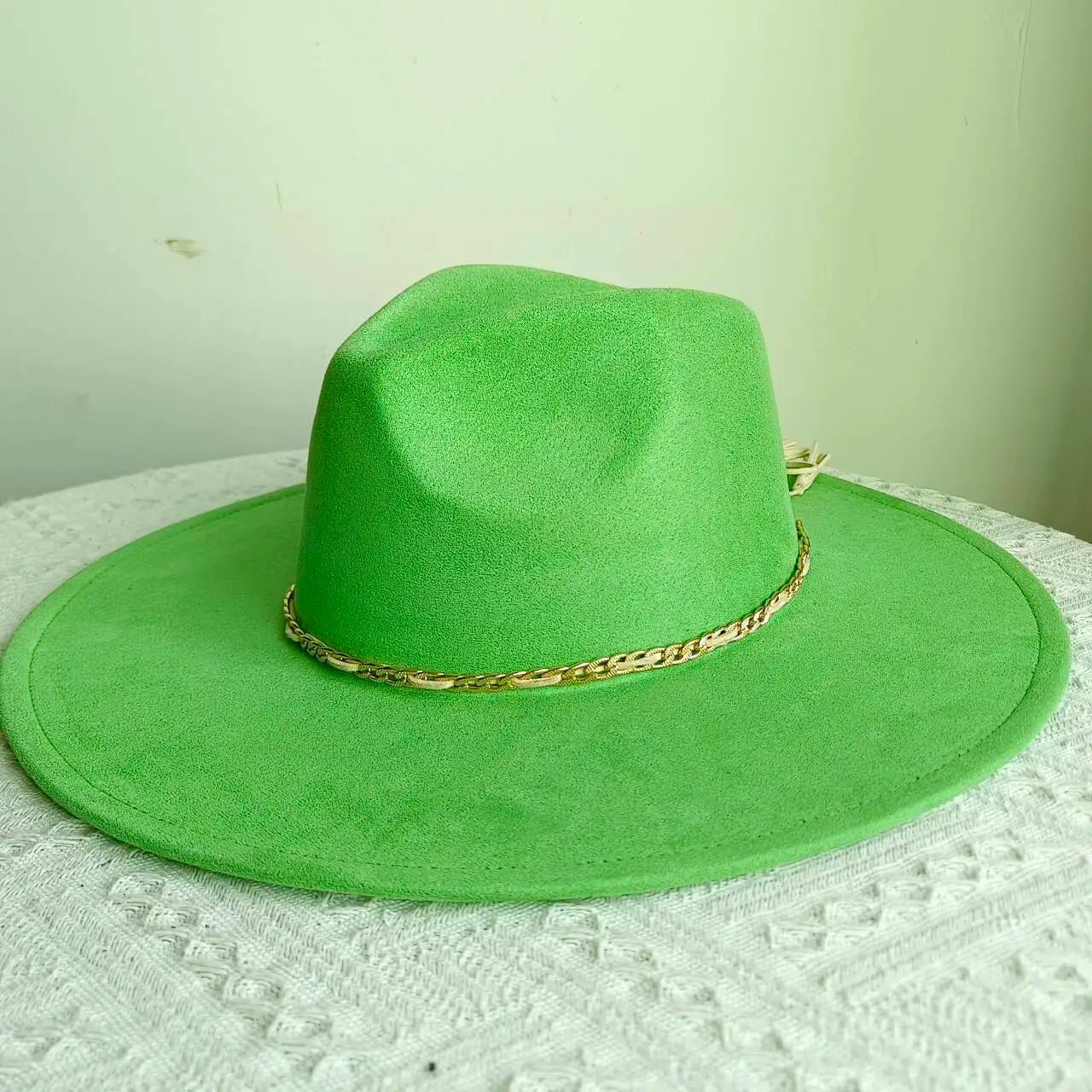 New Free People Rancher Suede Wide Brim Hat Felt Jazz Hat, Classic Church Hat