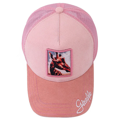 Unisex Rich Color Giraffe Pattern Patch Design Suede Hat Women And Men Summer