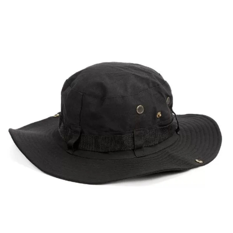 Summer Men Bucket Hat Outdoor UV Protection Wide Brim Panama Safari Hunting Hiking Hat