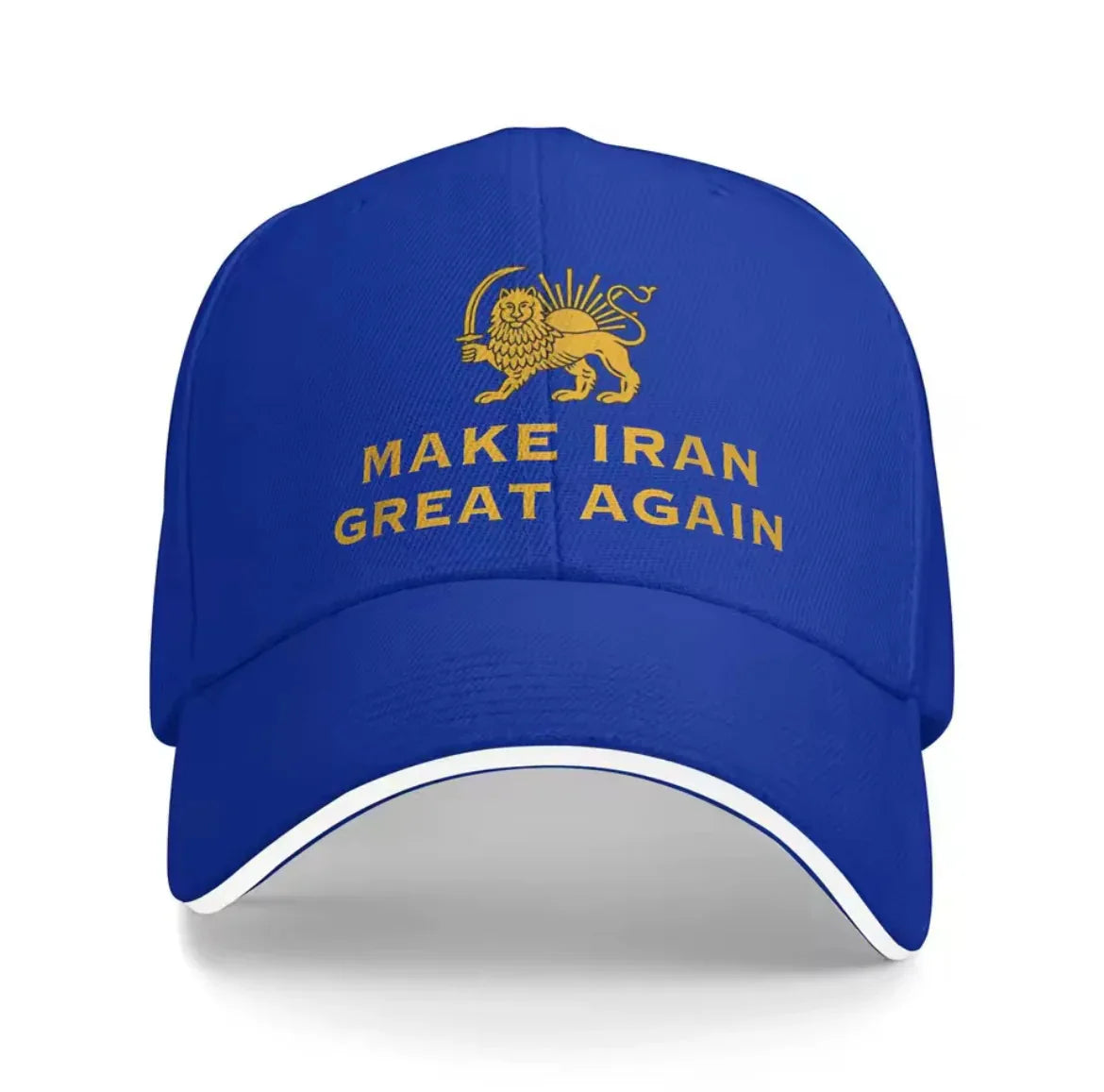 Iranian Flag Baseball Cap Outdoor Men Sun Hat Lion Crown Flag Pahlavi Dynasty Lion Sun Flag