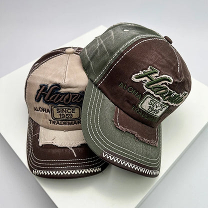 Korean Vintage Washing Men Women Baseball Hats Cotton Snapback Caps