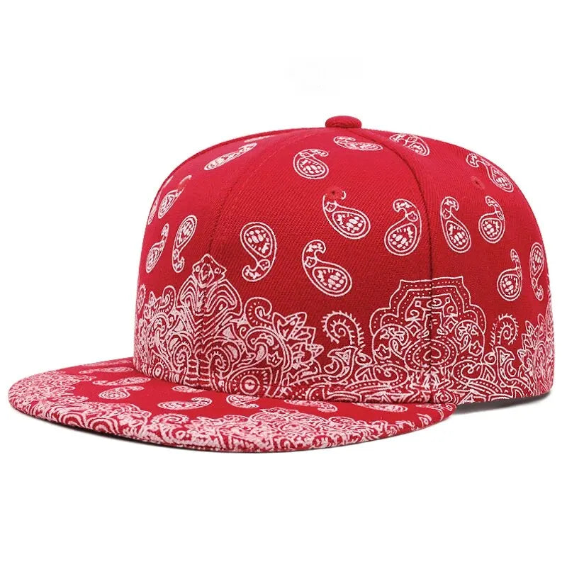 Fashion West Coast Cashew Flower Printing Snapback Cap Outdoor Sun Men Woman