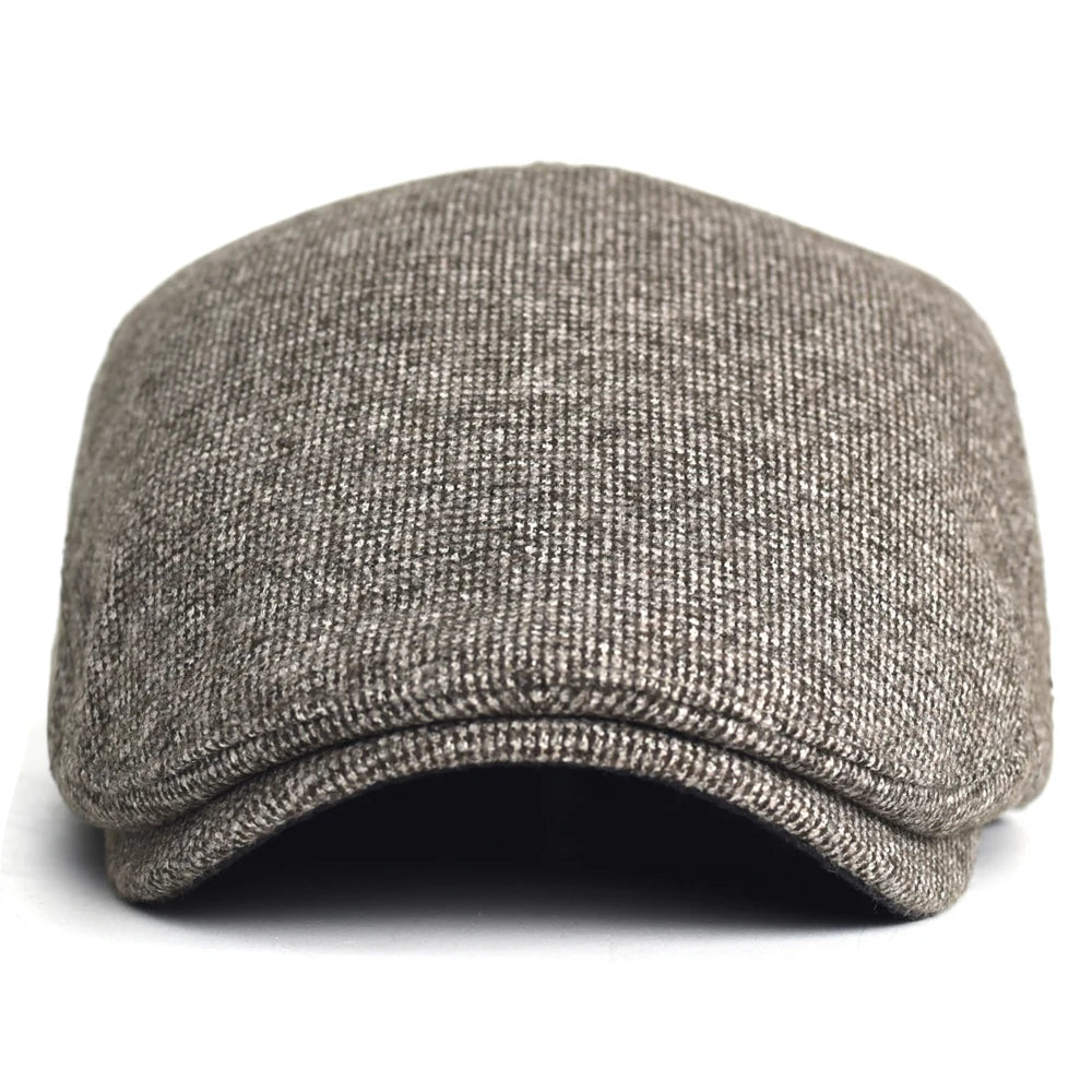 Autumn Winter Thick Warm Newsboy Caps Men Women Soft Beret Hat