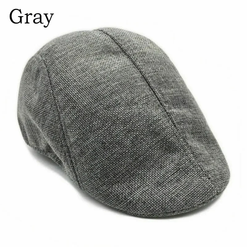 Men Berets Cap British Style 2024 New Autumn Summer Linen Hats