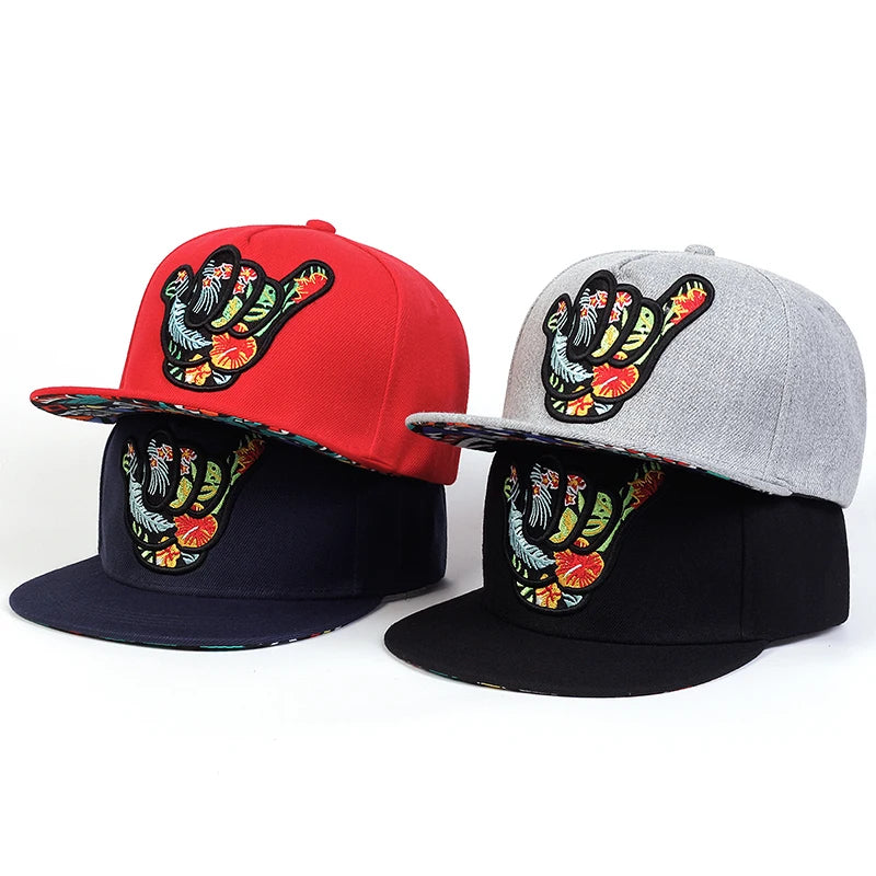 Unisex Fingers 666 Embroidery Hip-hop Hats Spring And Autumn Outdoor  ports