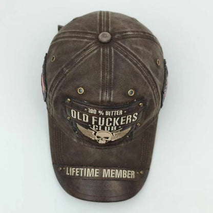 American Punk Old Timer Club Fashion Casual Washed Vintage Baseball Cap Embroidered Style Unisex Duckbill Cap
