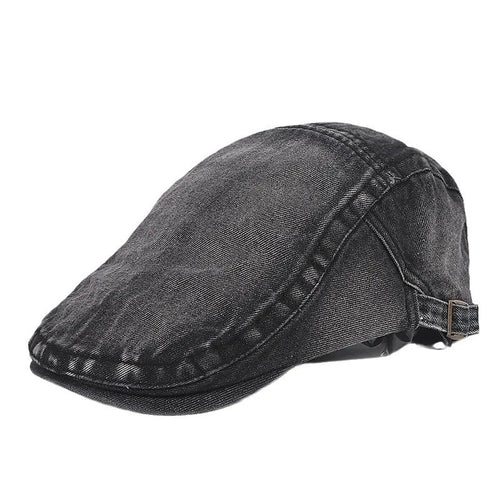 Japanese Retro Distressed Denim Forward-Cap
