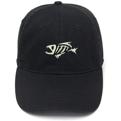 Lyprerazy Men's Baseball Cap Skeloton Fish Embroidery Hat