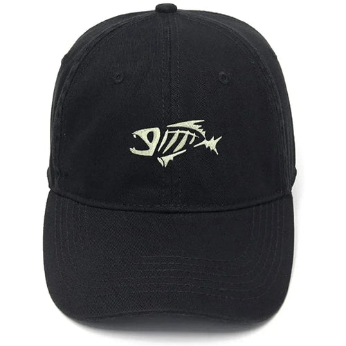 Lyprerazy Men's Baseball Cap Skeloton Fish Embroidery Hat