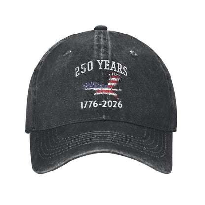 Retro America 250 Years 1776 2026 USA Birthday Baseball Cap