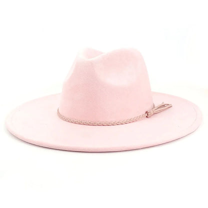 Malachite Green Suede Hat Wide Brim Fedora Hat Men Women Autumn Winter