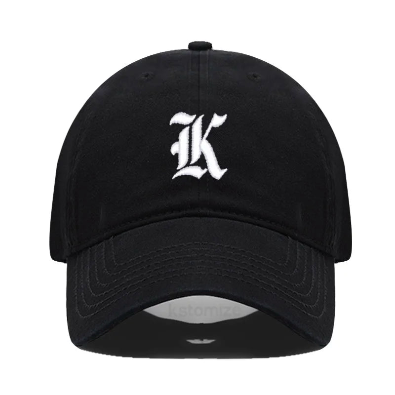 Old English Letter A-Z Embroider Baseball Cap For Men Women