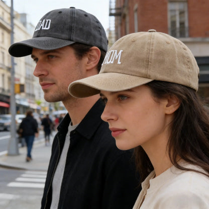 Unisex Washed Cotton Cap Dad Mom Embroidery Baseball Cap