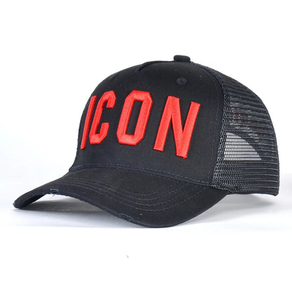 Mesh Summer Baseball Cap For Men Women Embroidery ICON Letters Dad Hat