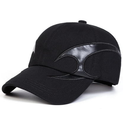 Unisex Boomerang Leather Label Wash Baseball Caps Spring and Autumn