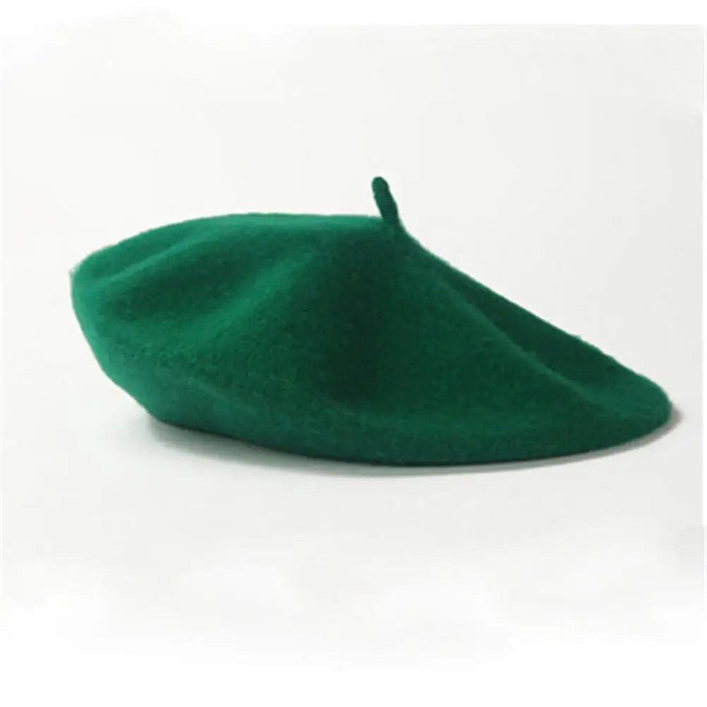 Multi-Color Wool Thick Berets Winter Autumn Artist French Retro Plain Painter Hat