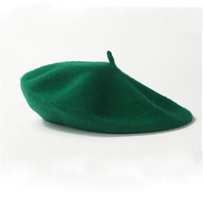 Multi-Color Wool Thick Berets Winter Autumn Artist French Retro Plain Painter Hat