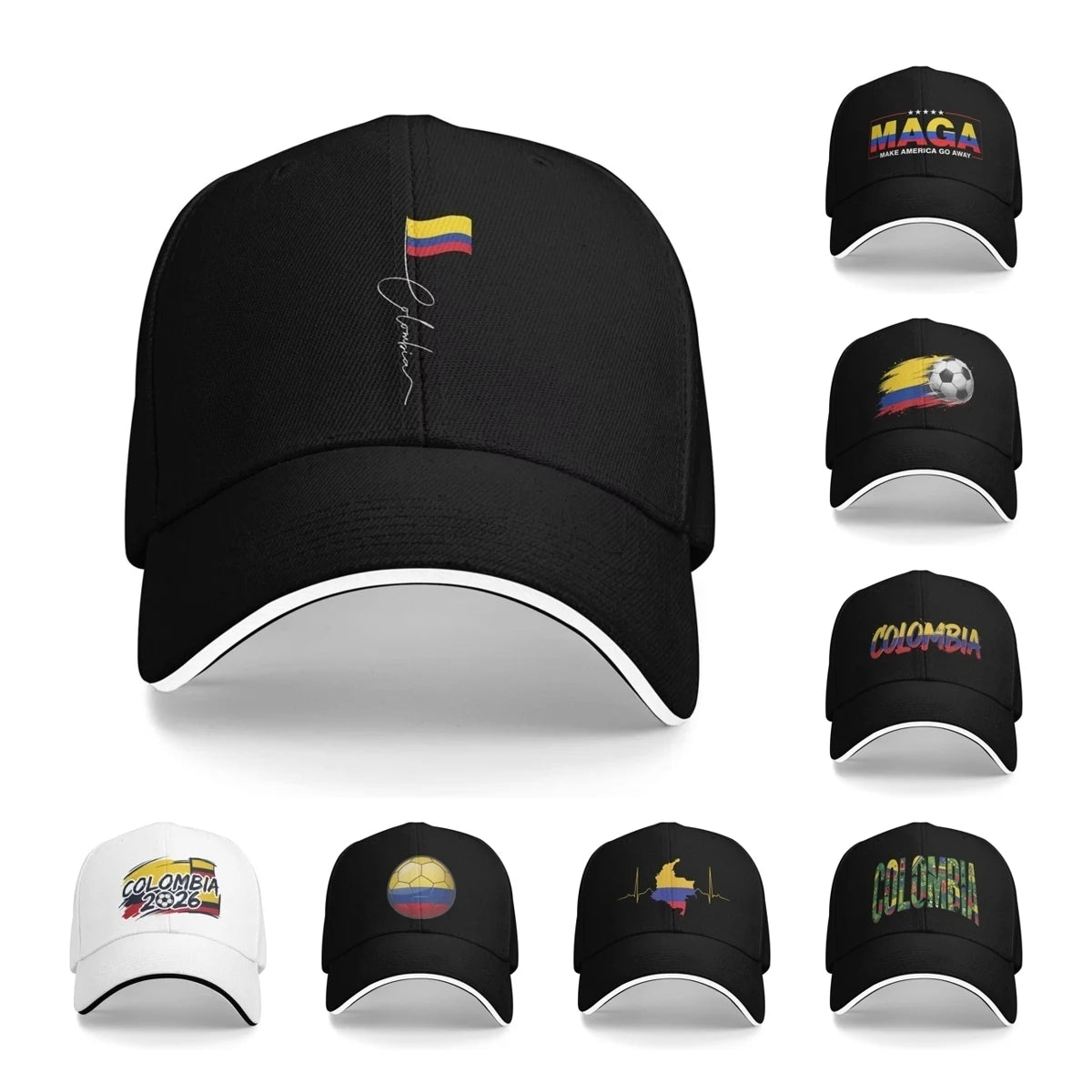 Women Men Colombia Signature Colombian Flag Outdoor Hat