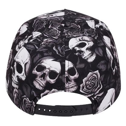 Fashion Skeleton Print Snapback Hat Adult Hip Hop Caps Outdoor Sports Sun Hats