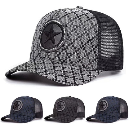 Creative Simple Mesh Hat Five pointed Star Grid Street Pop Hip Hop Hat